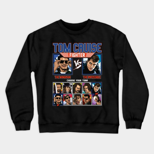 Tom Cruise Fighter - Topgun vs Mission Impossible Crewneck Sweatshirt by RetroReview